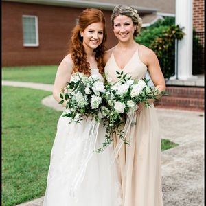 Chiffon Bridesmaid Dress Champagne / Gold